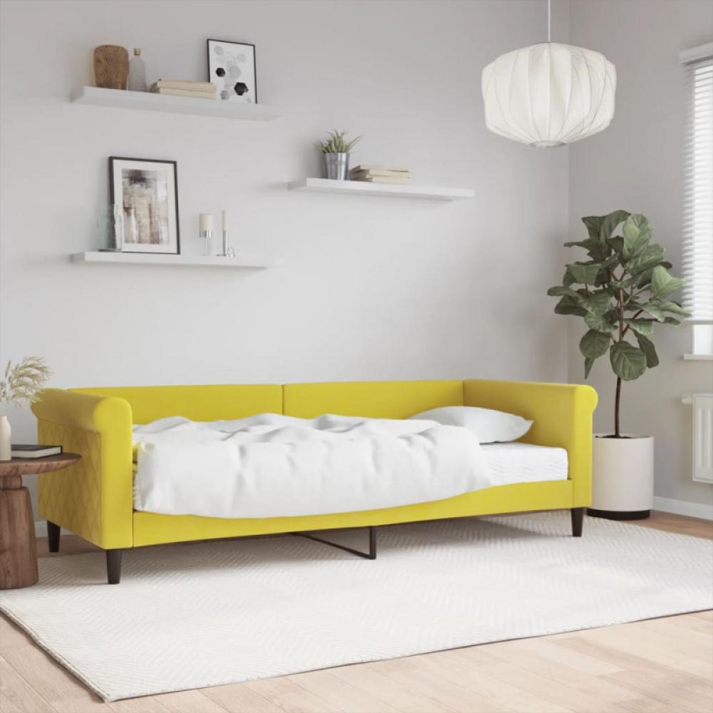Tagesbett mit Matratze Gelb 80x200 cm Samt (Farbe: Gelb) Bild 1