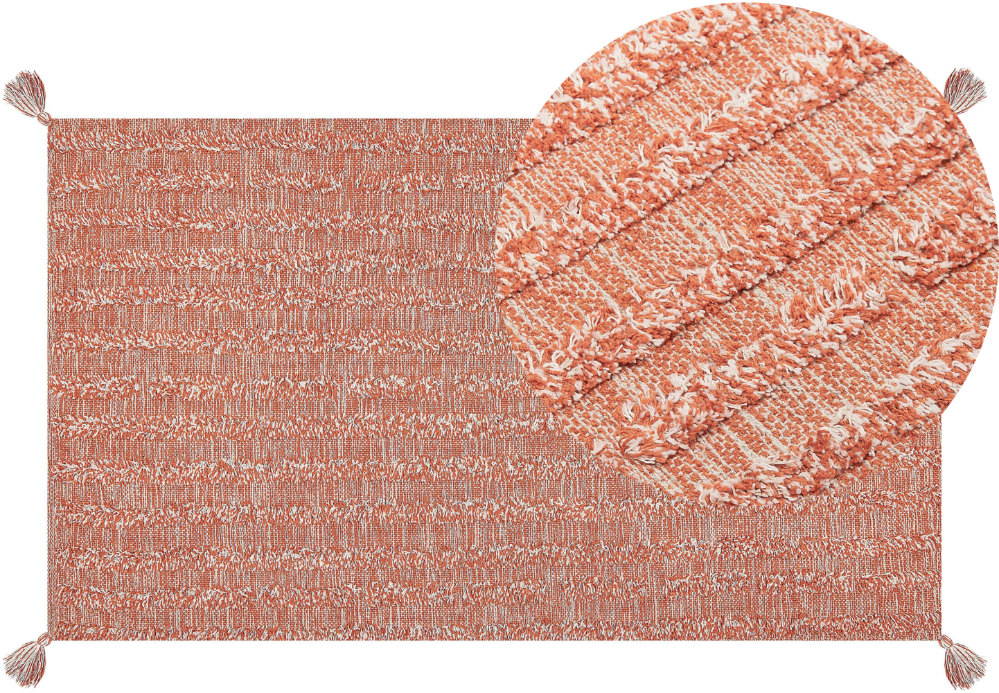 Teppich Baumwolle orange 80 x 150 cm Kurzflor MUGLA Bild 1