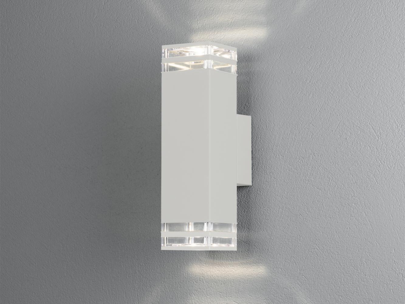 LED Außenwandleuchte ALU Up and Down Weiß Effektstreifen IP44, Höhe 27,5cm Bild 1