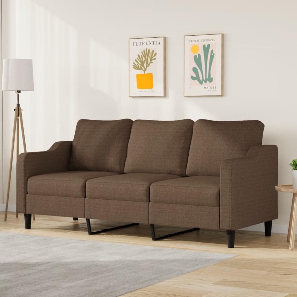 vidaXL 3-Sitzer-Sofa Braun 180 cm Stoff Bild 1