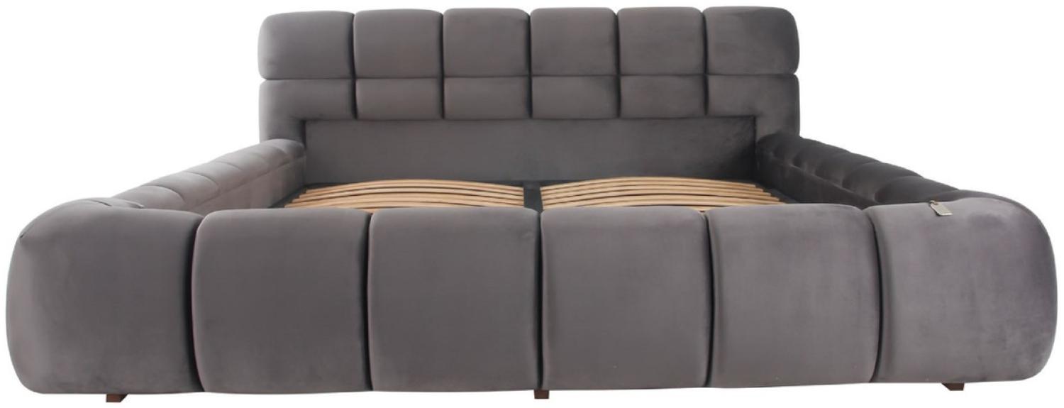 Casa Padrino Luxus Doppelbett Grau - Verschiedene Größen - Modernes Bett mit Kopfteil und Lattenrost - Moderne Schlafzimmer Möbel Bild 1