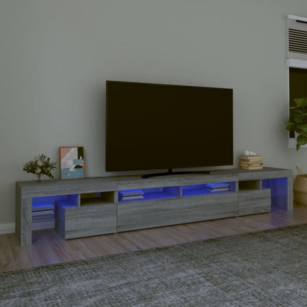 vidaXL TV-Schrank mit LED-Leuchten Grau Sonoma 260x36,5x40 cm Bild 1
