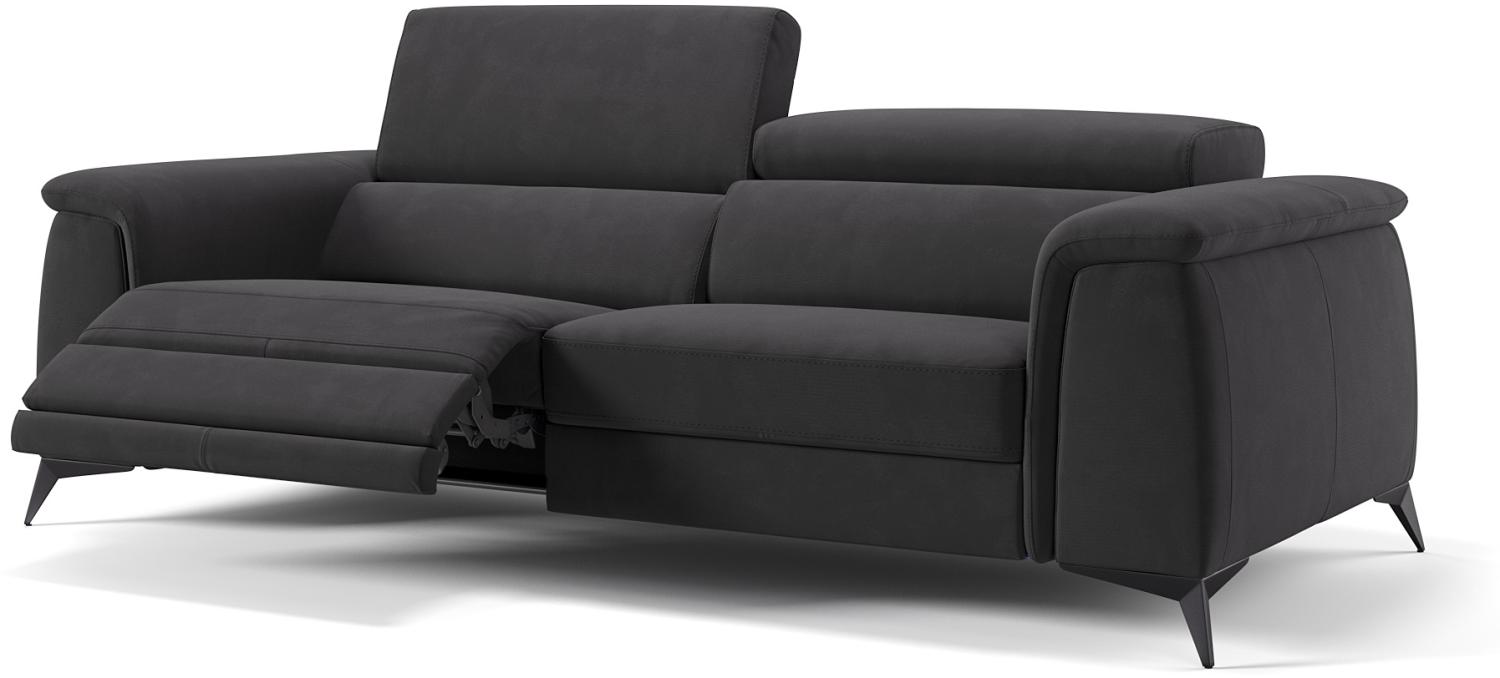 Sofanella Dreisitzer LIVORNO Stoffsofa Couch hochwertig in Schwarz Bild 1