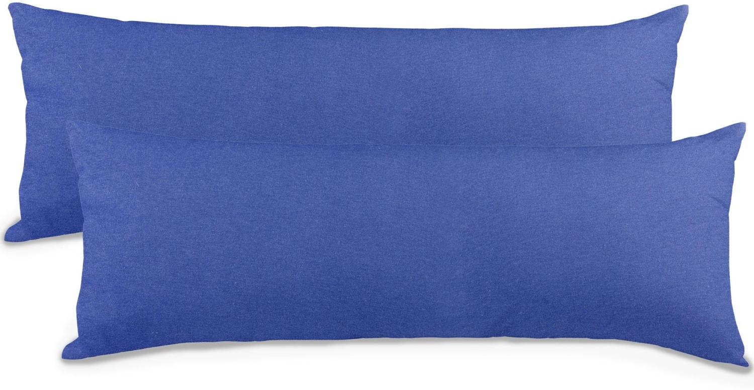 aqua-textil Classic Line Kissenbezug 2er-Set 40 x 145 cm royal blau Baumwolle Seitenschläferkissen Bezug Reißverschluss Bild 1