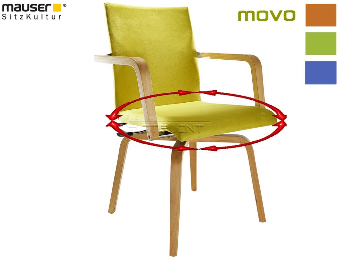 Ergonomischer Drehstuhl MOVO mit Armlehnen für Senioren, Stoff Grün Bild 1