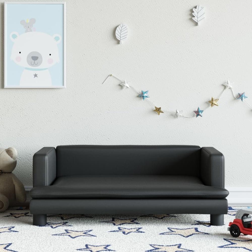 vidaXL Kindersofa Schwarz 80x45x30 cm Kunstleder Bild 1