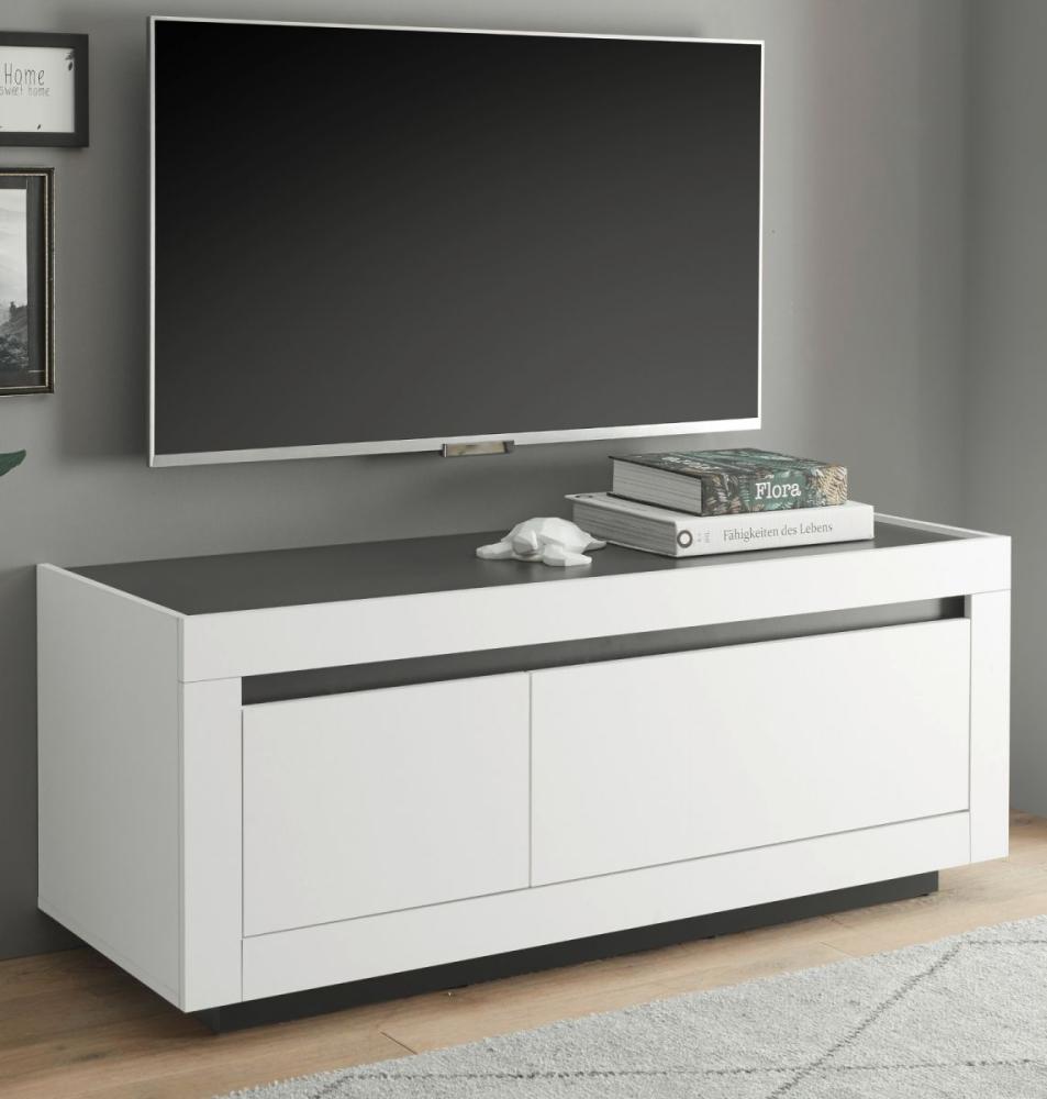 TV-Lowboard Rooky in weiß und anthrazit 140 cm Bild 1