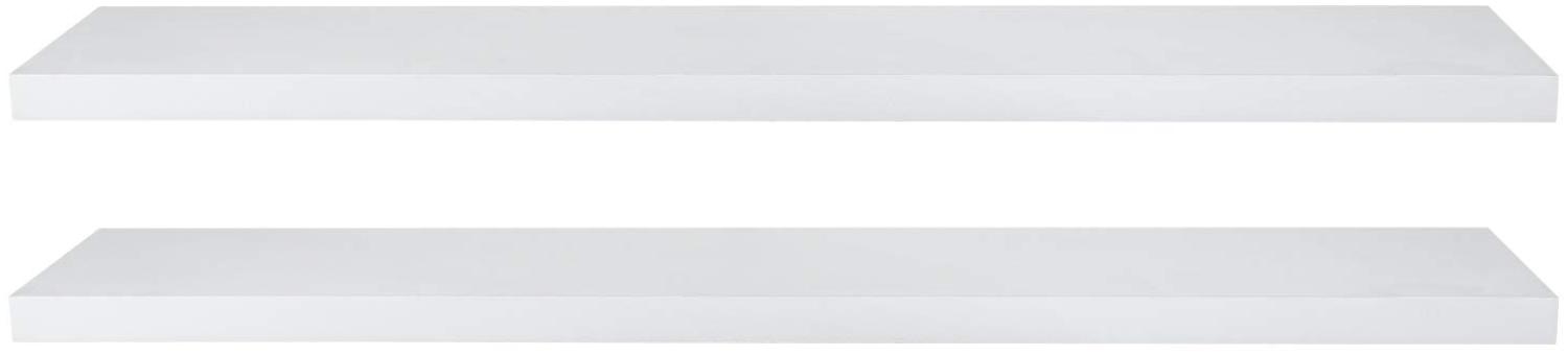 eSituro Wandregal, schwebendes weißes Regale für Wandmontage, 2er-Set Schweberegal Hängeregal Wandbrett im Wohnzimmer Schlafzimmer Küche Badezimmer, 100x3,8x22,9 cm Bild 1
