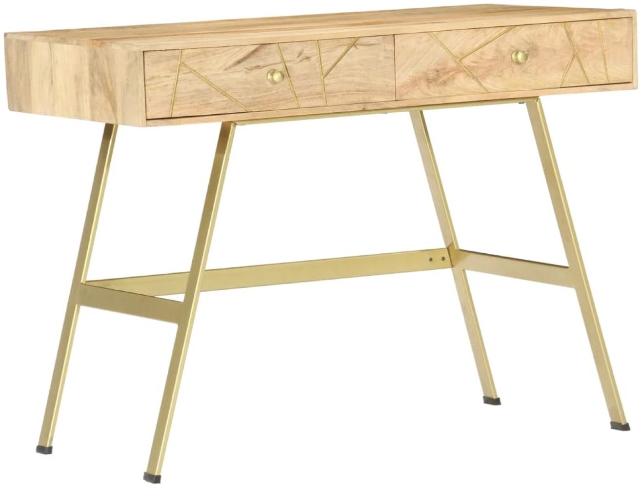 Schreibtisch mit Schubladen 100×55×75 cm Massivholz Mango Bild 1