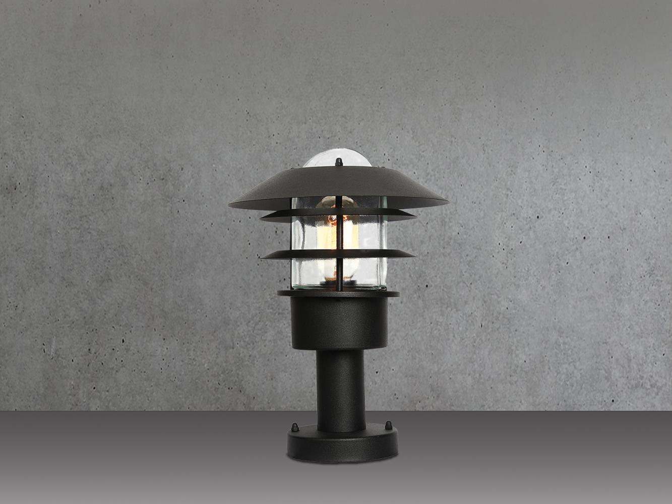 LED Wetterfeste Sockelleuchte aus Edelstahl, Schwarz Höhe 30,5cm Bild 1