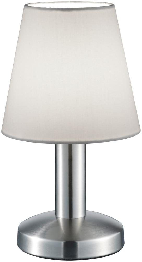 Tischlampe MATS II Stoff Lampenschirm Weiß mit Touchfunktion EIN/AUS 24 cm Bild 1