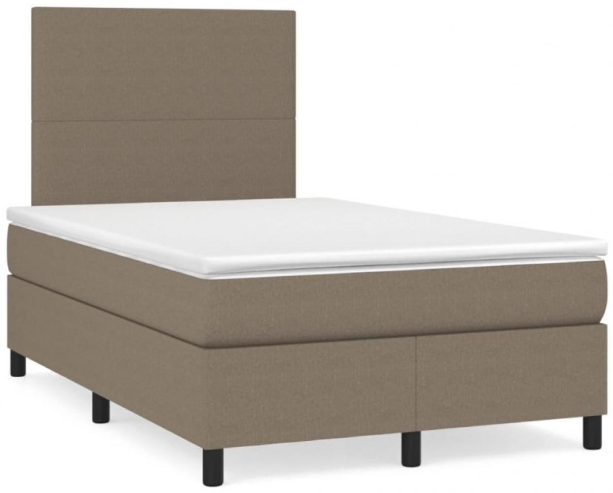 Boxspringbett mit Matratze & LED Taupe 120x190 cm Stoff (Farbe: Taupe) Bild 1