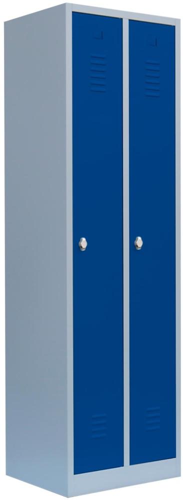 Spind Garderobenschrank Stahlschrank Kleiderspind180x50x50cm Grau/Blau 510101 Bild 1