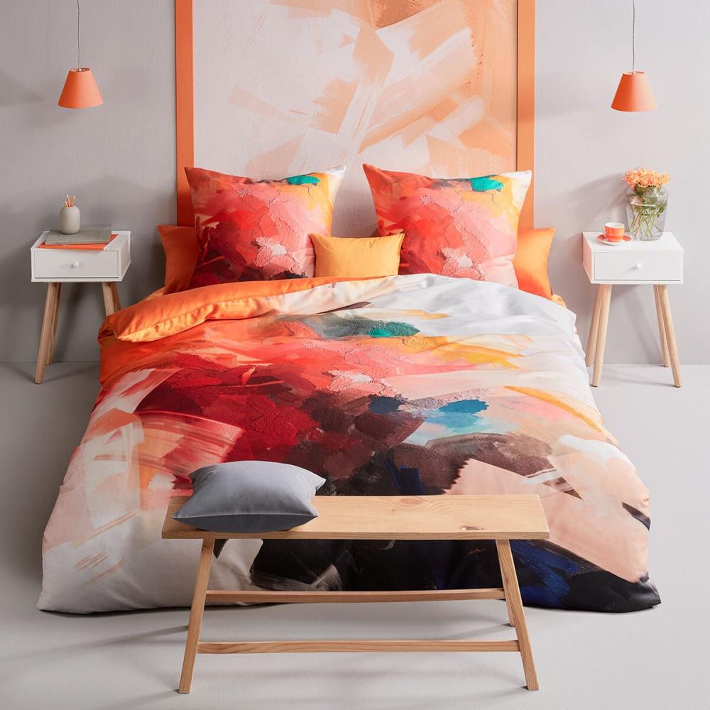 Traumschlaf Mako-Satin Bettwäsche Bed Art S Verdal multicolor | 155x200 cm + 80x80 cm Bild 1