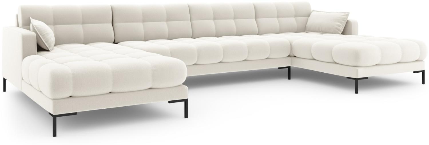 Micadoni 6-Sitzer Panorama Sofa Mamaia | Bezug Light Beige | Beinfarbe Black Metal Bild 1