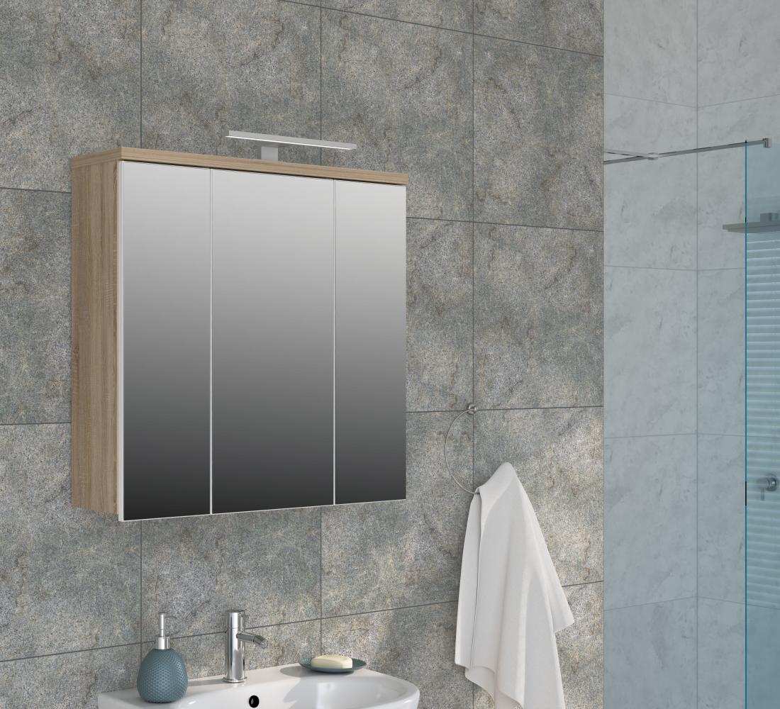 Spiegelschrank 'Veris' mit LED-Beleuchtung, Sonoma Eiche Bild 1