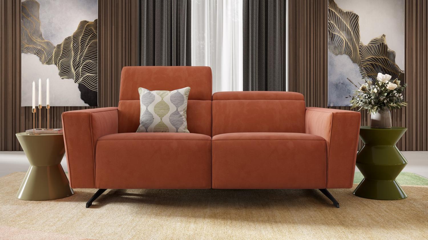 Sofanella Stoffgarnitur ALESSO 2-Sitzer Couch Relaxsofa in Grün Bild 1