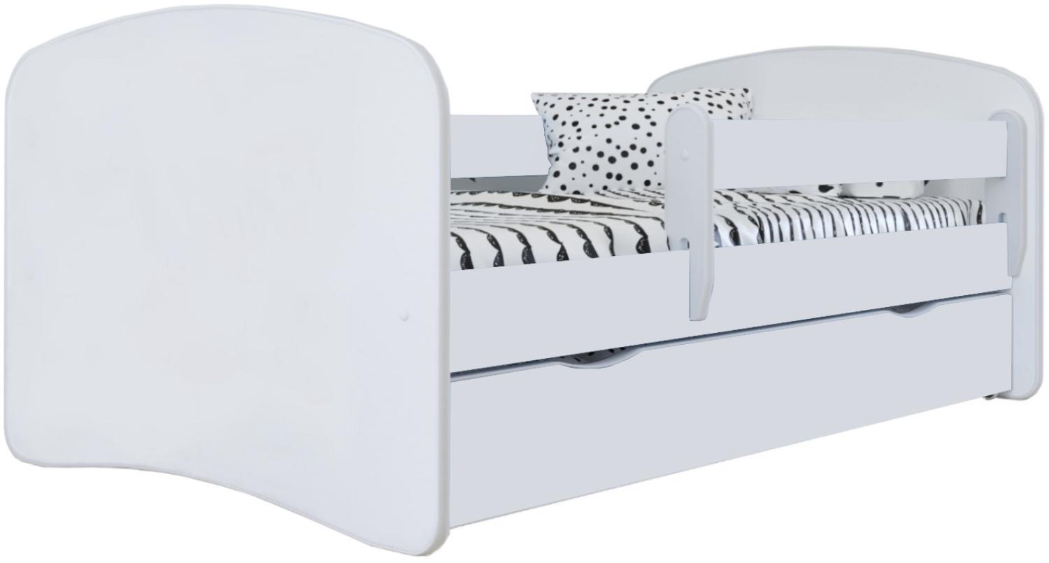 Kinderbett Jona inkl. Rollrost + Matratze + Bettschublade 80*160 cm Weiß Bild 1