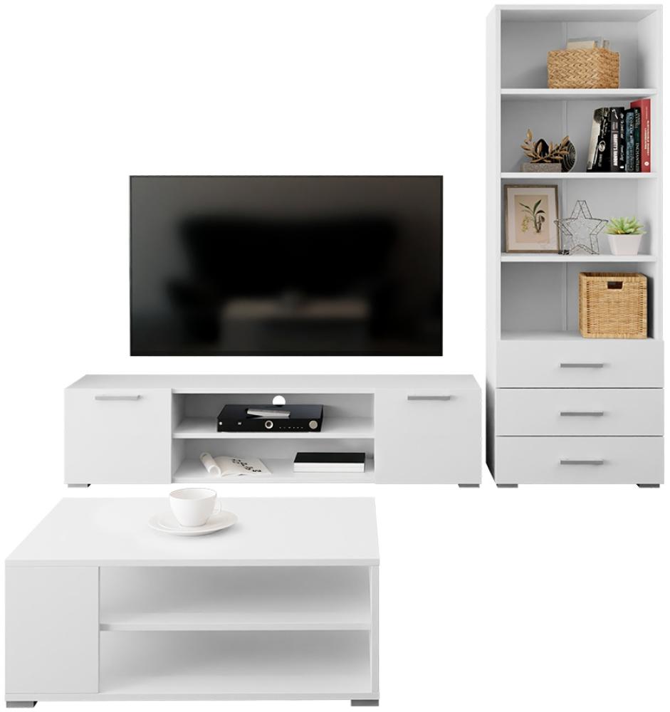 Wohnzimmer-Set Gimren II, Modern Design Wohnzimmerschränke (Farbe: Weiß) Bild 1