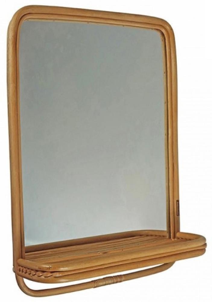 Spiegel 60 x 45 x 13 cm Glas / Rattan braun Bild 1