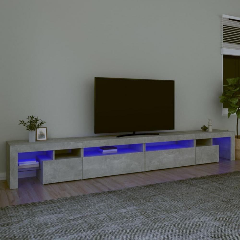 TV-Schrank mit LED-Leuchten Betongrau 290x36,5x40 cm (Farbe: Grau) Bild 1