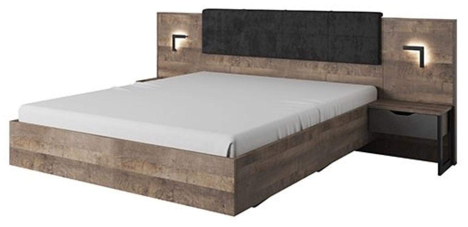 Industrial Style Bett Doppelbett 160x200cm Sand Grange Eiche matera Bild 1