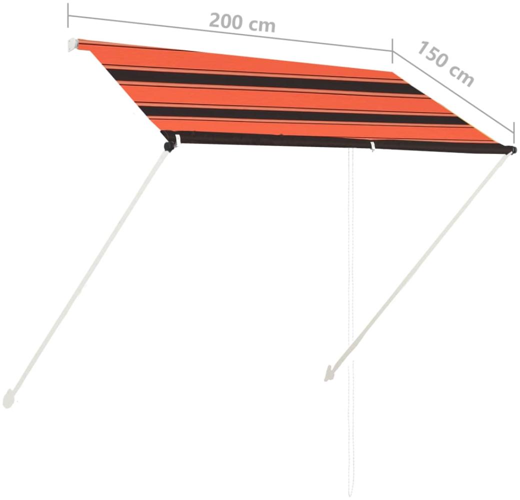 Einziehbare Markise 200×150 cm Orange und Braun Bild 1