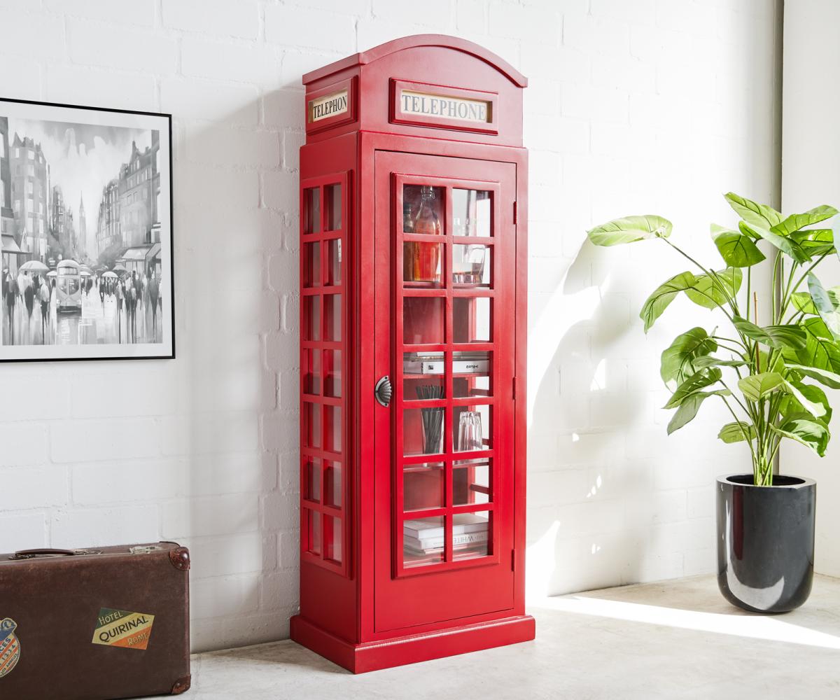 Bar Telefonzelle 60x180 cm Holz Rot Bild 1