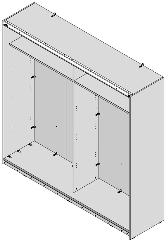 Schwebetürenschrank Sophie 6V weiß Front Hochglanz 170x210x61 Schrank mit Kranz, ohne Dämpfungsbeschläge Bild 1