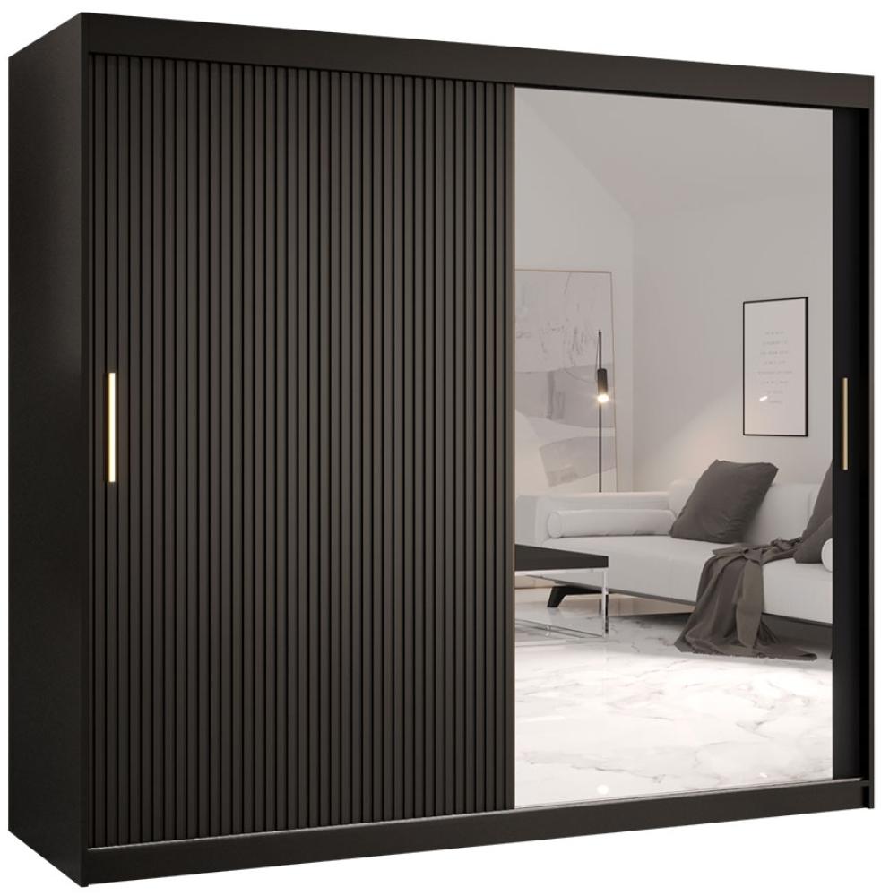 Kleiderschrank Kirtan Slim 2 200 (Farbe: Schwarz, Größe: 200 cm) Bild 1