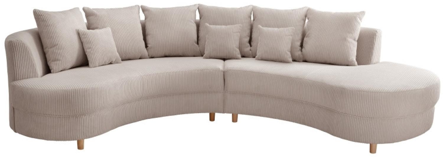 Big Sofa Limona von Benformato Cord Bezug ohne Hocker Beige & rechts Bild 1