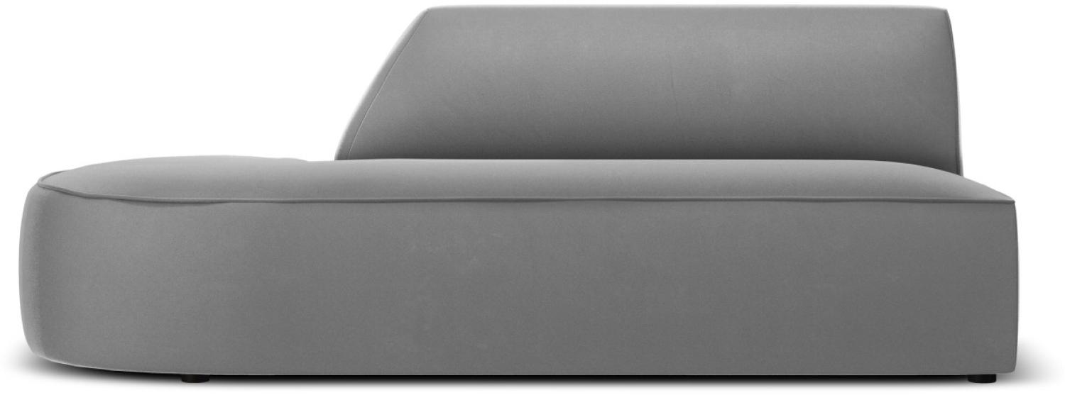 Micadoni 2-Sitzer Samtstoff Modul Ruby Links | Bezug Grey | Beinfarbe Black Plastic Bild 1