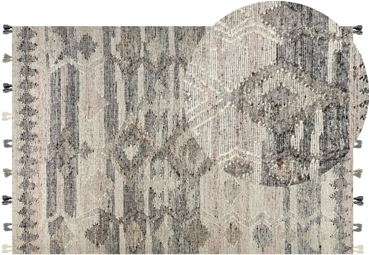 Kelim Teppich Wolle mehrfarbig 200 x 300 cm geometrisches Muster Kurzflor ARATASHEN Bild 1