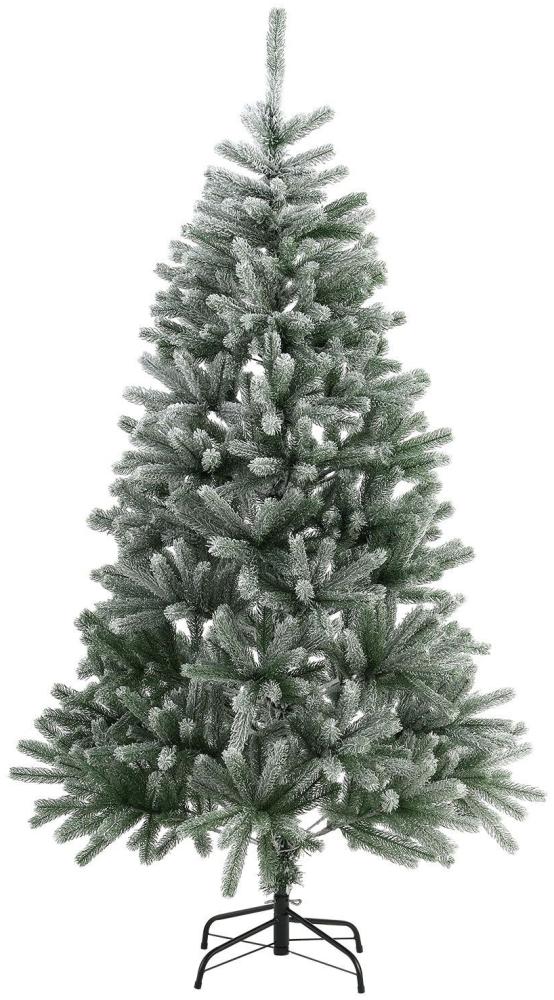 Juskys Künstlicher Weihnachtsbaum Talvi 180 cm mit Schnee & Metall Ständer, naturgetreu, einfacher Aufbau, Tannenbaum Christbaum Weihnachtsdeko künstlich Bild 1