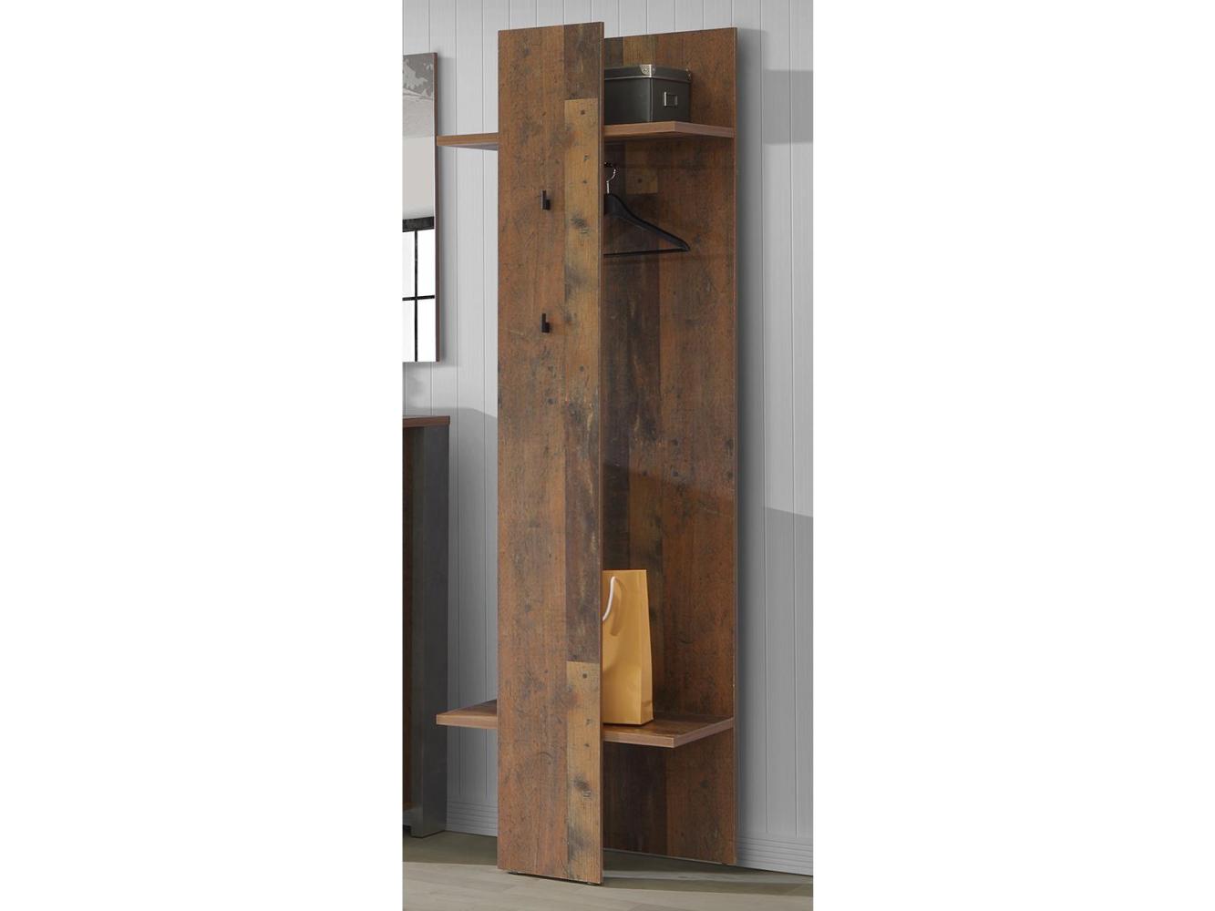 Garderobenpaneel >Celon< in Old Wood Vintage - 60x200,5x34,4cm (BxHxT) Bild 1
