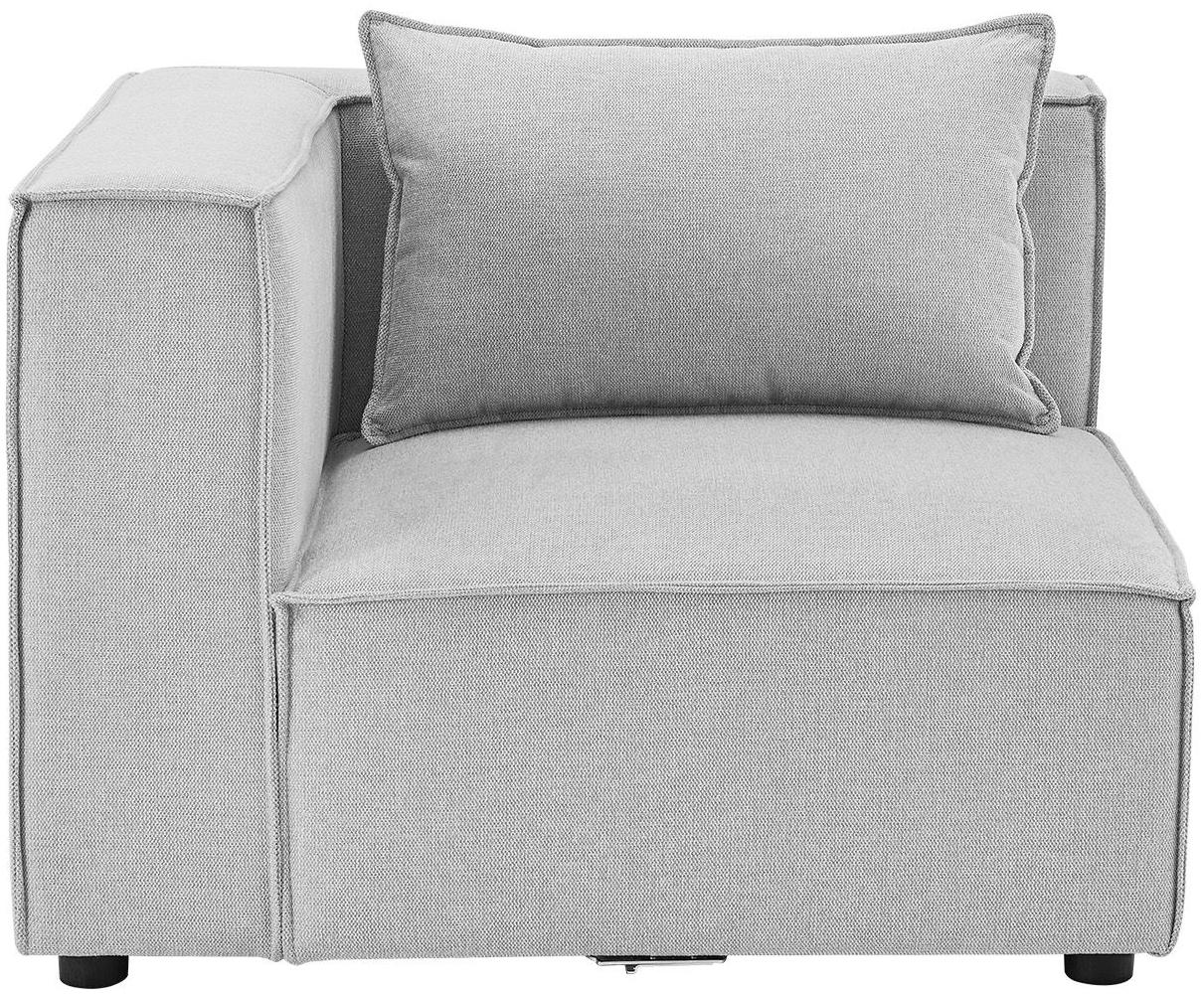 Juskys Ecksofa Links Domas - modulares Sofa in Stoff - Wohnzimmer Couch mit Armlehne & Kissen - Modulsofa 130 kg belastbar - Wohnlandschaft Bild 1