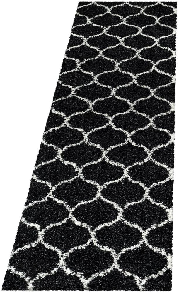Hochflor Teppich Serena Läufer - 80x250 cm - Anthrazit Bild 1