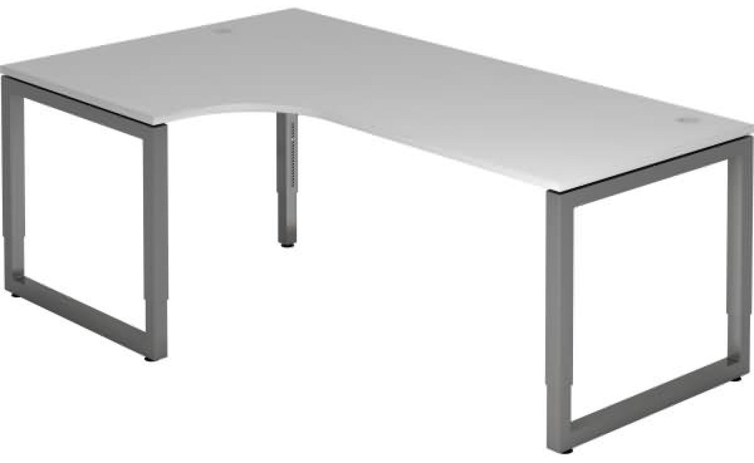 Winkeltisch O-Fuß eckig 200x120cm Grau / Graphit Bild 1