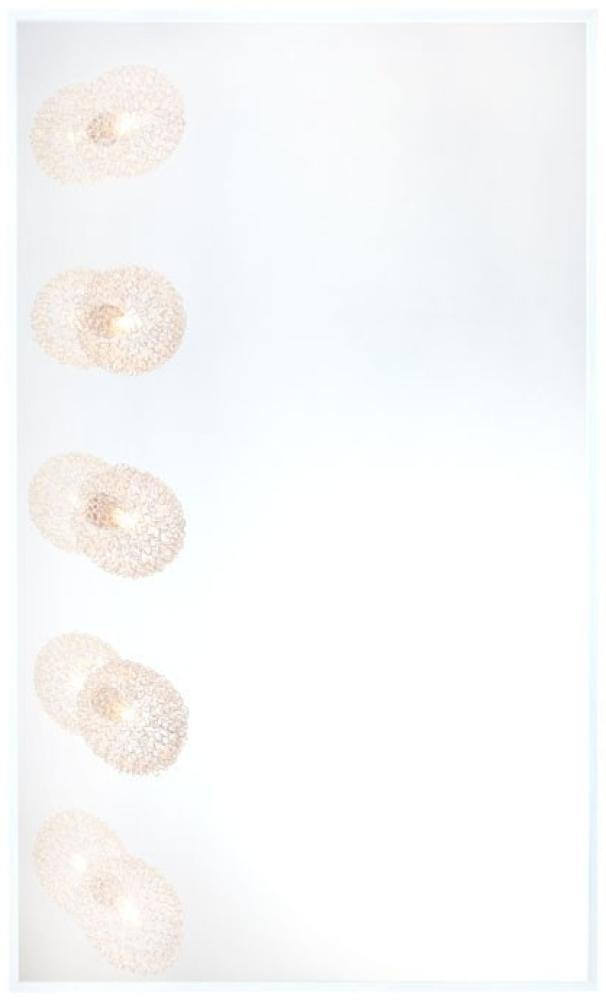 LED Wandspiegel, 5 flammig, Metall, klar, H 90 cm Bild 1