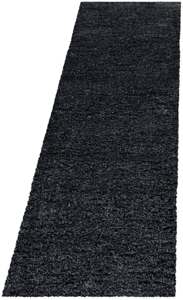 Hochflor Teppich Francesca Läufer - 80x250 cm - Anthrazit Bild 1