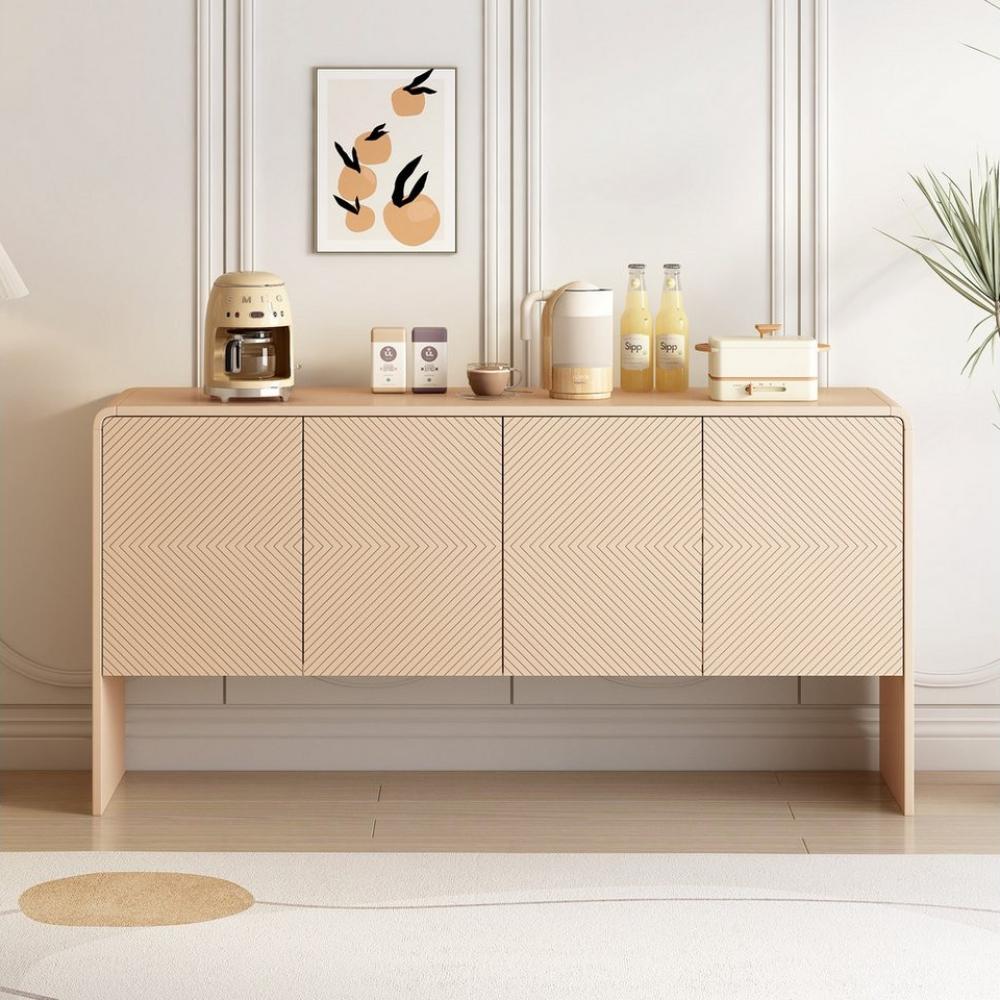 Merax Sideboard mit 4 Türen und Einlegeböden, Kommode mit Kippschutz, Anrichte, Buffet Scandi, B:152,5cm Bild 1