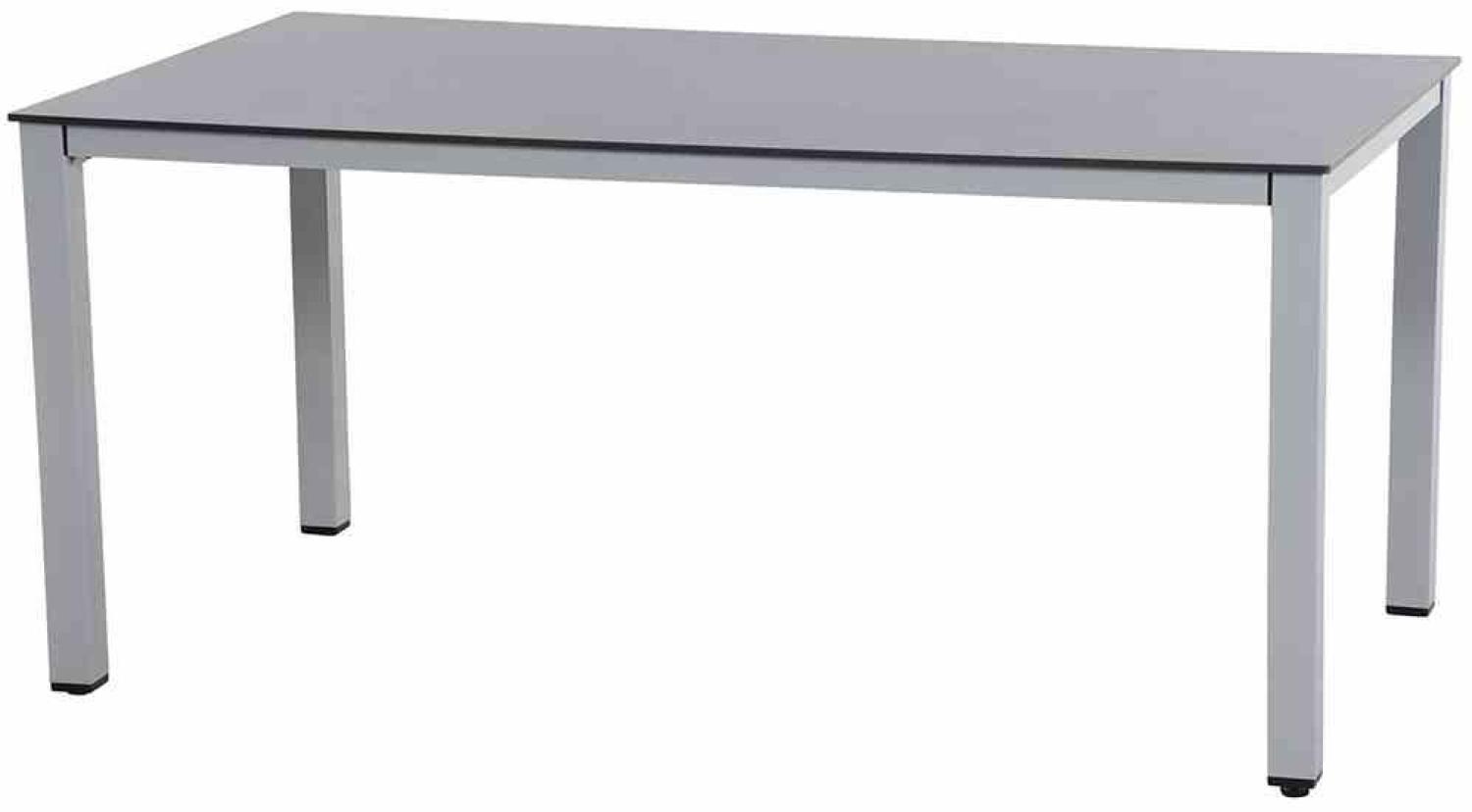 SIENA GARDEN Sola Dining Tisch 160x90 cm, silber Gestell Aluminium silber, Tischplatte HPL dark stone Bild 1