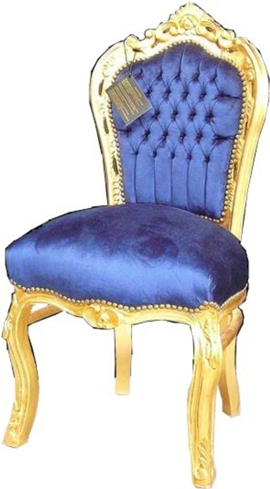 Casa Padrino Barock Esszimmer Stuhl Royalblau / Gold Bild 1