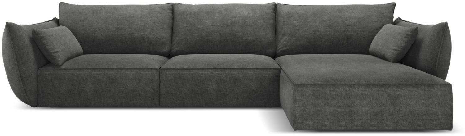 Micadoni 4-Sitzer Ecke rechts Sofa Kaelle | Bezug Dark Grey | Beinfarbe Black Plastic Bild 1