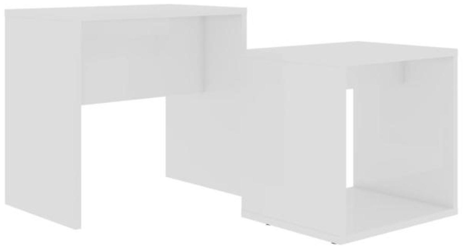 vidaXL Couchtisch-Set Weiß 48 x 30 x 45 cm Spanplatte Bild 1