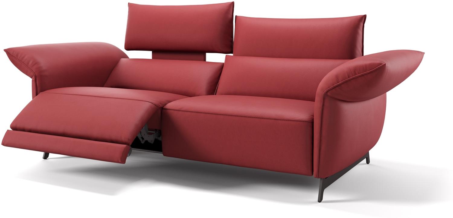 Sofanella Leder 3-Sitzer Einzelsofa CUNEO Ledersofa in Rot M: 260 Breite x 101 Tiefe Bild 1
