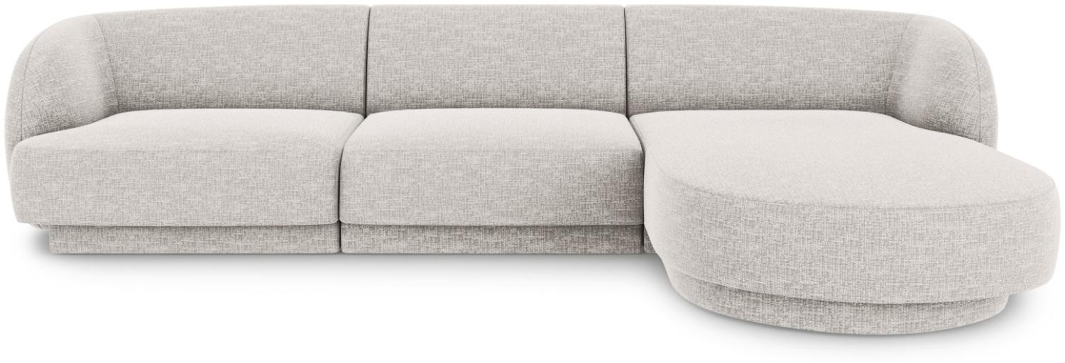 Micadoni 4-Sitzer Ecke rechts Sofa Miley | Bezug Light Grey | Beinfarbe Black Plastic Bild 1