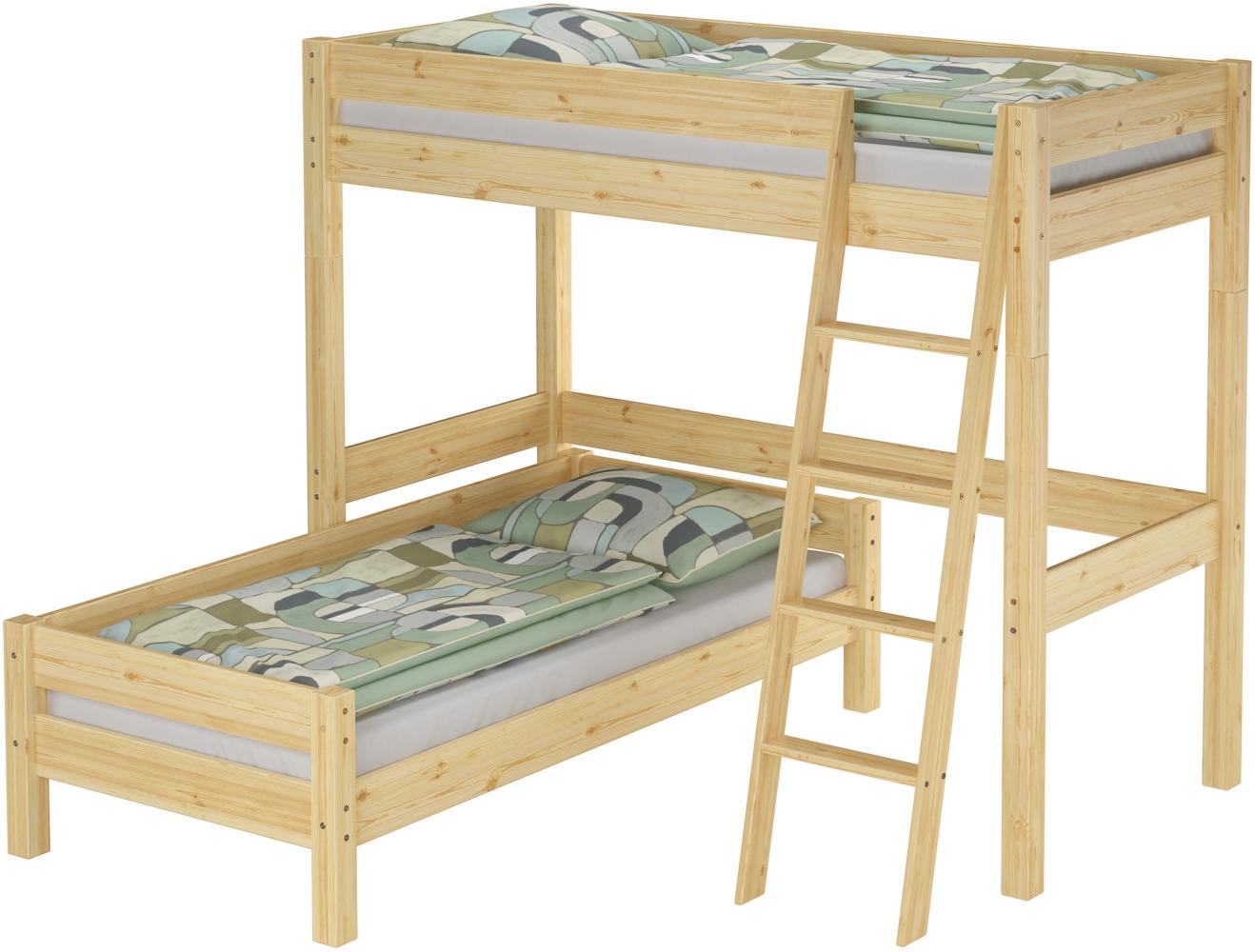 Hochbett für Kinder mit Einzelbett 90x200 Kinderbett Stockbett Kiefer massiv V-60. 20-09-2-20Z ohne Zubehör Bild 1