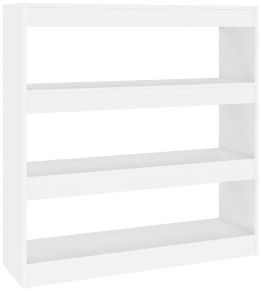Bücherregal/Raumteiler Weiß 100x30x103 cm Bild 1