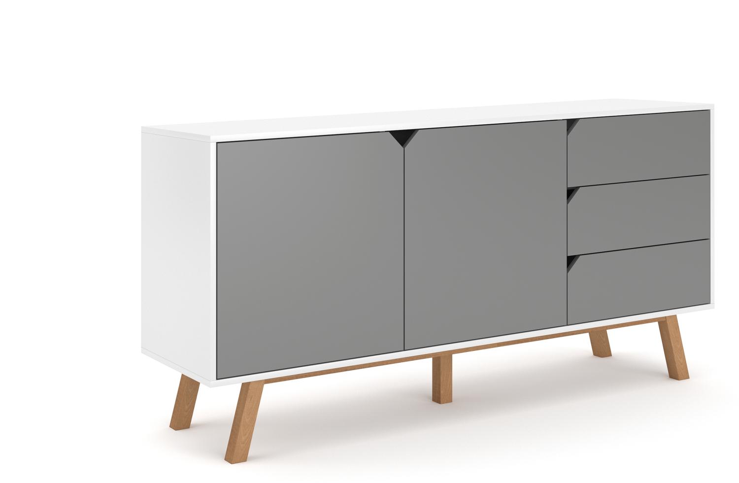 Sideboard Edos in grau und weiß 160 x 80 cm Bild 1